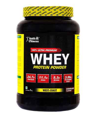 Buy Healthvit Fitness 100% Ultra Premium Whey Protein - 2kg/4.4lbs (Chocolate Flavour) - Purplle
