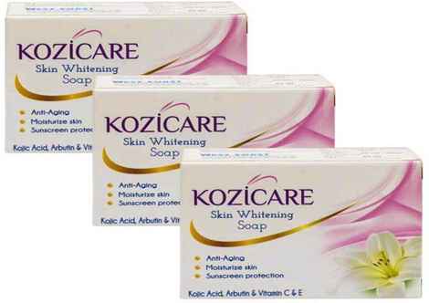 Buy Kozicare Skin Lightening Soap with Kojic Acid, Glutathione, Arbutin, Vitamin C & E - 75g (Pack of 3) - Purplle