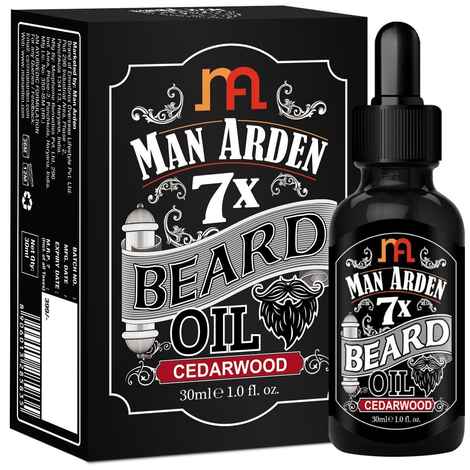 Man Arden 7X Beard Oil (30 ml) (Cedarwood) - 7 Premium Oils Blend For Beard Growth & Nourishment