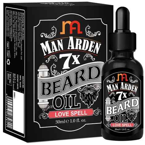 Man Arden 7X Beard Oil (30 ml) (Love Spell) - 7 Premium Oils Blend Supports Beard Growth & Nourishment