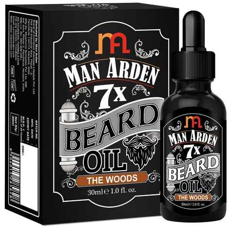 Man Arden 7X Beard Oil (The Woods) - 7 Premium Oils Blend Supports Beard Growth & Nourishment (30 ml)