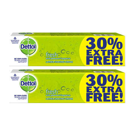 Dettol Fresh Lather Shaving Cream (78 g) - Pack of 2