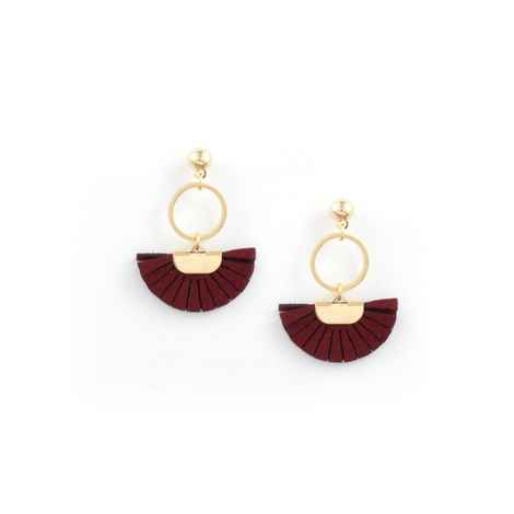 Tipsyfly Post and Back Metal Delicate Fan Drops Earrings For Women's