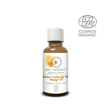 Juicy Chemistry Organic Baobab & Calendula Baby Massage Oil (Suitable for Sensitive Skin)(30 ml)