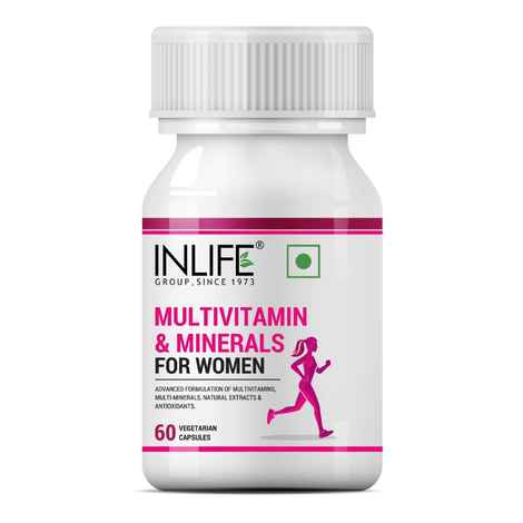INLIFE Multivitamins & Minerals Antioxidants for Women Daily Formula Vitamins Supplement - 60 Capsules