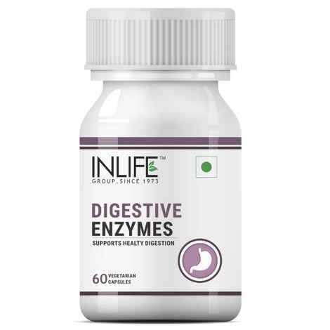 INLIFE Digestive Enzymes Supplement for Digestive Support - 60 Vegetarian Capsules