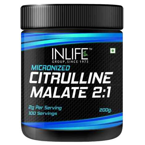 INLIFE Micronized Citrulline Malate Powder 2:1 Supplement, 200 grams – Unflavoured