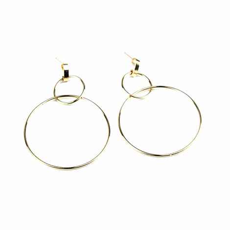 Buy Ferosh Golden Tangent Hoops - Purplle