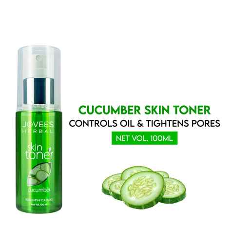 Jovees Herbal Cucumber Skin Toner | Toner for Oily & Acne Prone Skin | Cleansing Hydrating And Pore Tightening | 100% Natural 100ml