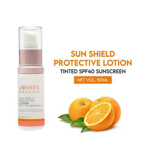 Buy Jovees Premium Sun Shield Protective Lotion SPF 40 | Broad Spectrum PA+++ | Matte Tint | Infused with Organic Extracts | Lightweight and Oil Free 50ml - Purplle