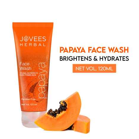 Jovees Herbal Papaya Face Wash For Women/Men | Brightening and Glowing Skin | Removes Pigmentation and Dark Spots | For All Skin Types 120ml