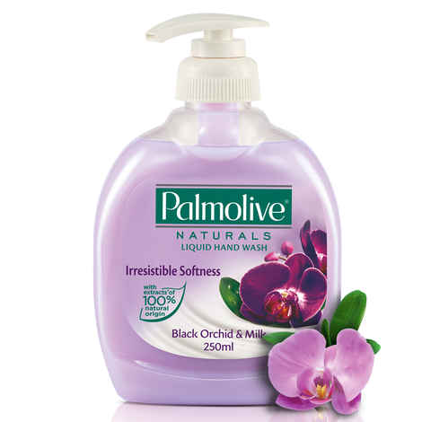 Palmolive Naturals Black Orchid & Milk Liquid Hand Wash, Wash Away Germs, Refreshing Fragrance (250 ml) Dispenser Bottle