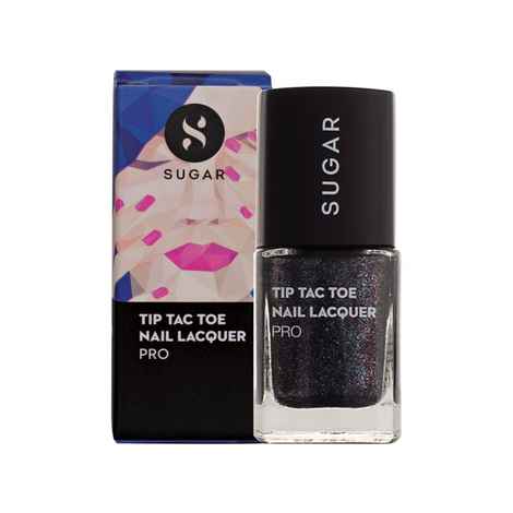 SUGAR Cosmetics Tip Tac Toe Nail Lacquer - 072 Bring Black to Life (Black)
