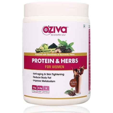 Buy OZiva Protein & Herbs For Women Whey Protein Shake With Ayurvedic Herbs (Cafe Mocha, 17 Servings) - Purplle