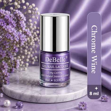 DeBelle Gel Nail Lacquer Metallic Chrome wine- Purple, (8 ml)