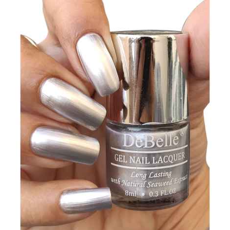 DeBelle Gel Nail Lacquer Metallic Chrome Silver - Silver,(8 ml)
