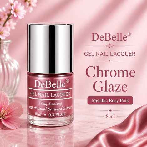 Buy DeBelle Gel Nail Lacquer Metallic Chrome Glaze - Pink, (8 ml) - Purplle