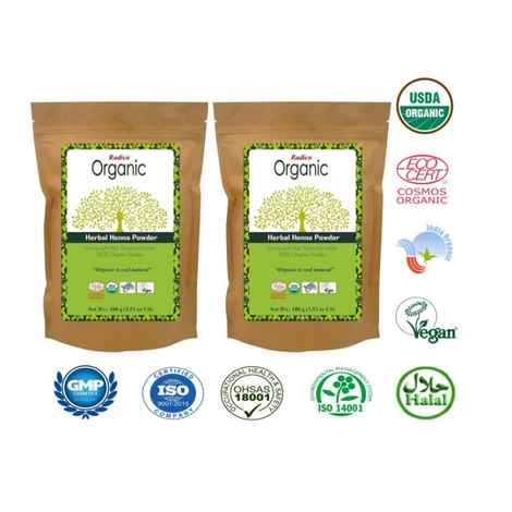 Buy Radico 100% Organic Herbal Henna Powder Hair Color (Set Of 2) - Purplle