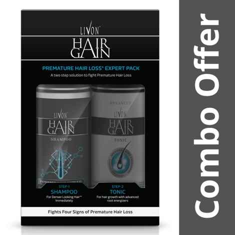 Buy Livon Hair Gain Tonic With Livon Hair Gain Shampoo Expert Pack (150 ml) Each - Purplle