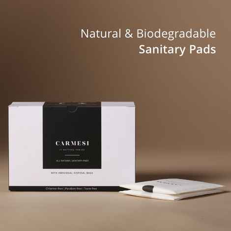 Buy Carmesi - All Natural Sanitary Pads - 30 pads (15 Regular + 15 XL) - Purplle