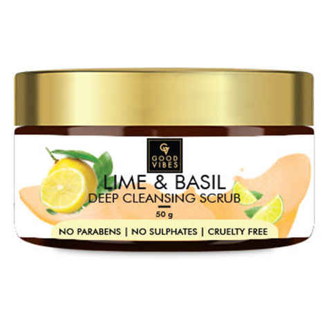 Good Vibes Deep Cleansing Face Scrub - Lime & Basil (50 gm)