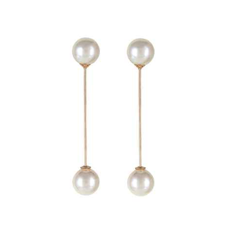 Buy Femnmas Pearl Dual Line Earrings - Purplle