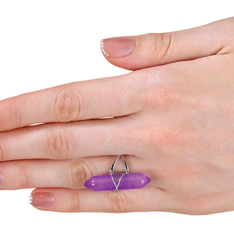 Buy Femnmas Purple Celebrity Luster Statement Ring - Purplle