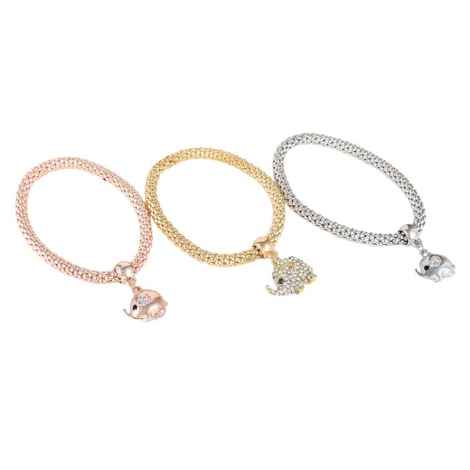Buy Femnmas Rhinestone Elephant Bracelet Set - Purplle