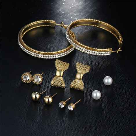 Buy Femnmas Bow Earring Gift Set (Pack Of 6) - Purplle