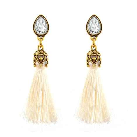 Buy Femnmas Elegant Stone Studded White Thread Tassel Party Earrings - Purplle