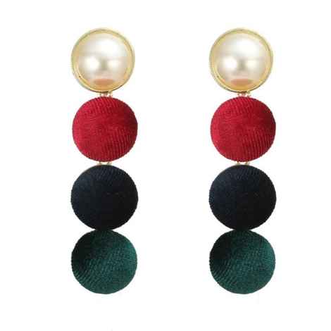 Buy Femnmas Green Red Cocktail Earrings - Purplle