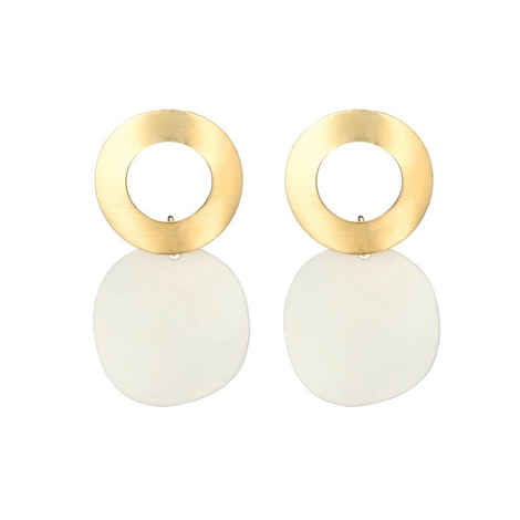 Buy Femnmas Gold White Ethnic Dress Fancy Earrings - Purplle