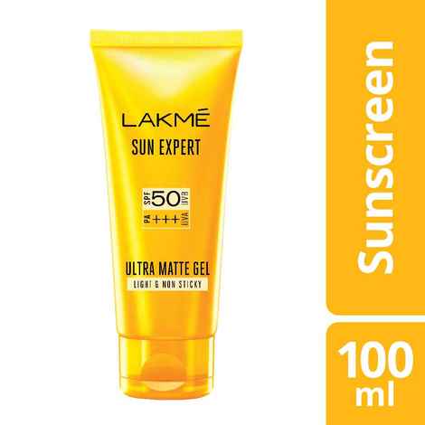 Buy Lakme Sun Expert Gel light Sunscreen, SPF 50 PA+++ | Broad spectrum UVA/B protection | Blue light protection | No White Cast | for all dry, oily, normal skin| Matte Finish 100gm - Purplle