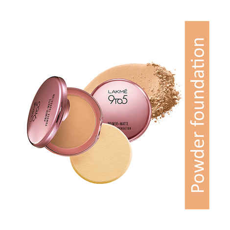 Lakme 9 to 5 Primer + Matte Powder Foundation Compact - Rose Silk (9 gm)