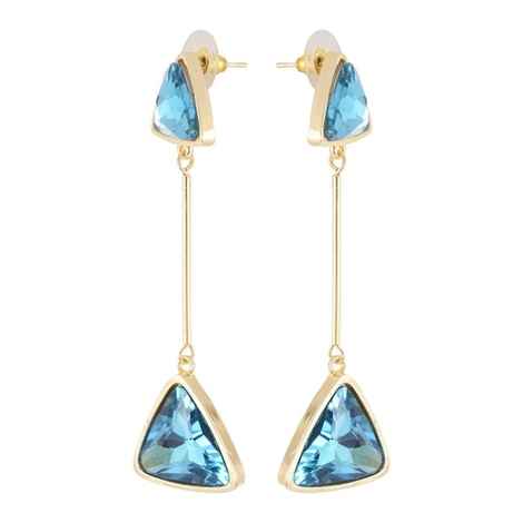 Buy Crunchy Fashion Aqua Trendy Triangles Statement Earrings - Purplle