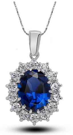Buy Crunchy Fashion Blue Sapphire Pendant Necklace - Purplle