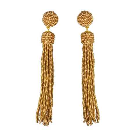 Buy Crunchy Fashion Bohemian Golden Beaded Tassel Earrings - Purplle