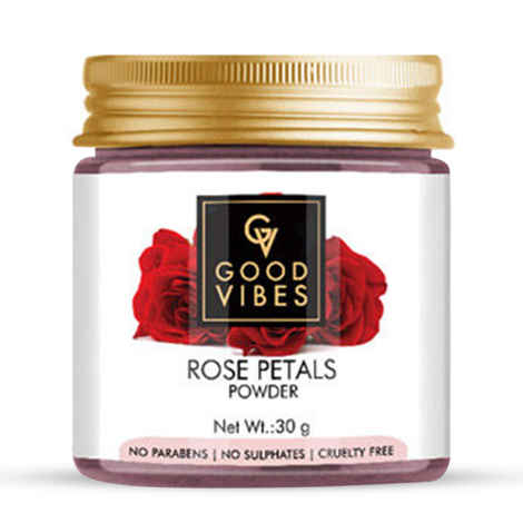Good Vibes Rose Petals Powder | Cleansing, Nourishing, Oil Control | No Animal Testing (30 g)