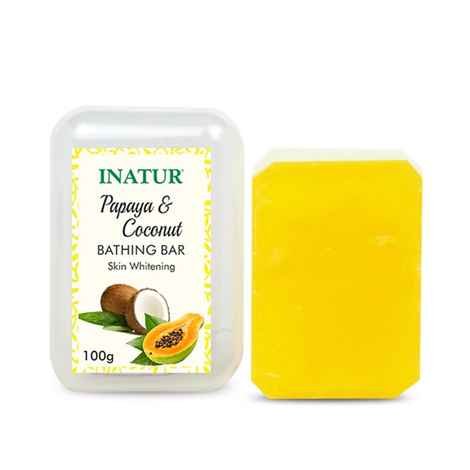 Buy Inatur Herbals Papaya & Coconut Bathing Bar (100 g) - Purplle