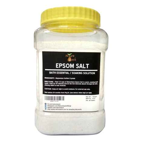 Buy NatureSack Pure Epsom Bath Salt Fine Grain Magnesium Sulfate Crystals (750 g) - Purplle