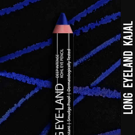 Ny Bae Long Eye-Land | Deep Intense Kajal | Shimmer Finish | High Pigmentation | Enriched with Vitamin E And Castor Oil - Blue