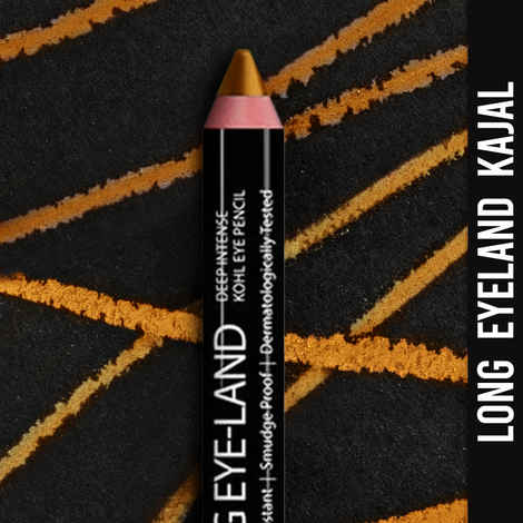 Ny Bae Long Eye-Land | Deep Intense Kajal | Shimmer Finish | High Pigmentation | Enriched with Vitamin E And Castor Oil - Golden