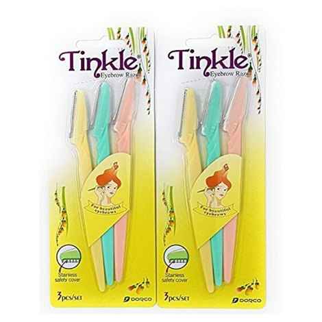 Tinkle Stainless Steel Disposable Eyebrow Razor For Womens (Pack Of 6)