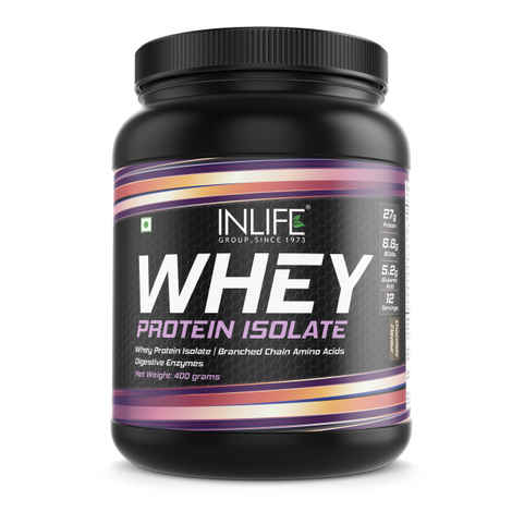 Buy INLIFE 100% Isolate Whey Protein Powder Supplement 27 grams protein per serving - 400 gm (Chocolate) - Purplle