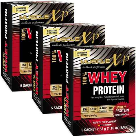 Buy MuscleXP 100% Whey Protein 15 Servings Pack - Cafe Mocha With Digestive Enzymes - Purplle