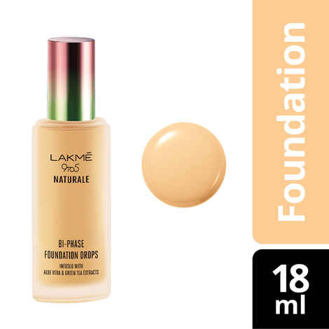 Buy Lakme 9 to 5 Naturale Bi-Phase Foundation Drops - Ivory Cream (18ml) - Purplle
