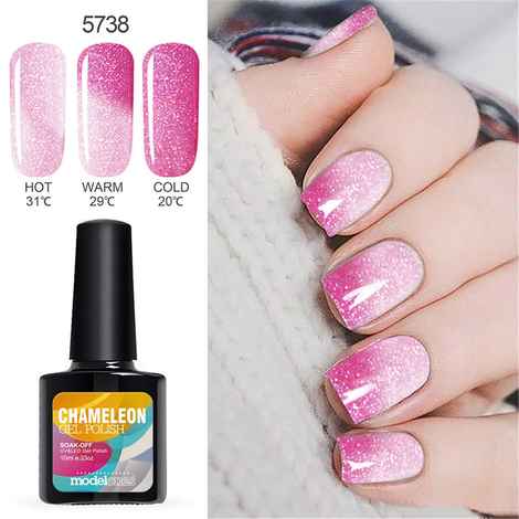 Modelones Temperature Change Color Thermal Gel Polish UV Led Nail Gel Polish Soak off UV Gel Nail Polish Chameleon Varnish (#5738) (10 ml)