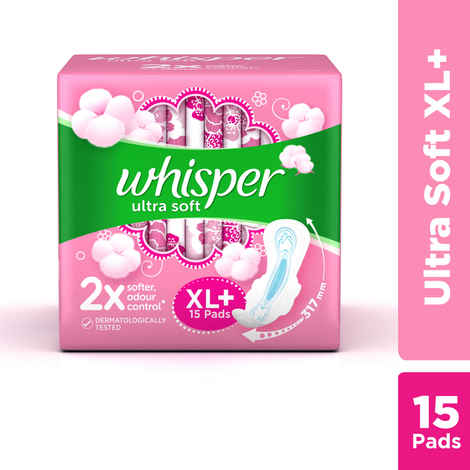 Buy Whisper Ultra Soft XL Plus Sanitary Pads, 15 count - Purplle