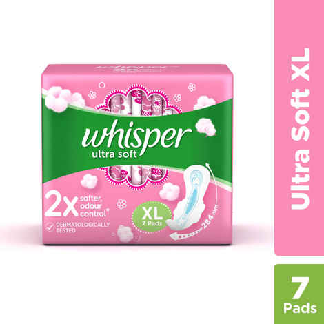 Buy Whisper Ultra Soft XL Sanitary Pads, 7 count - Purplle