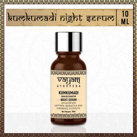 Vayam Ayurveda Kumkumadi Skin Restorative Night Face Serum (10 ml) | Ayurvedic | Natural | Herbal | Pure | Sulphate free | Paraben Free